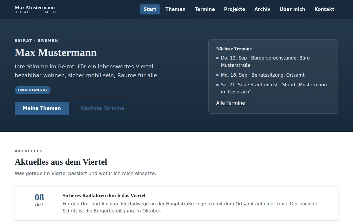 Screenshot: Beirat Findorff
