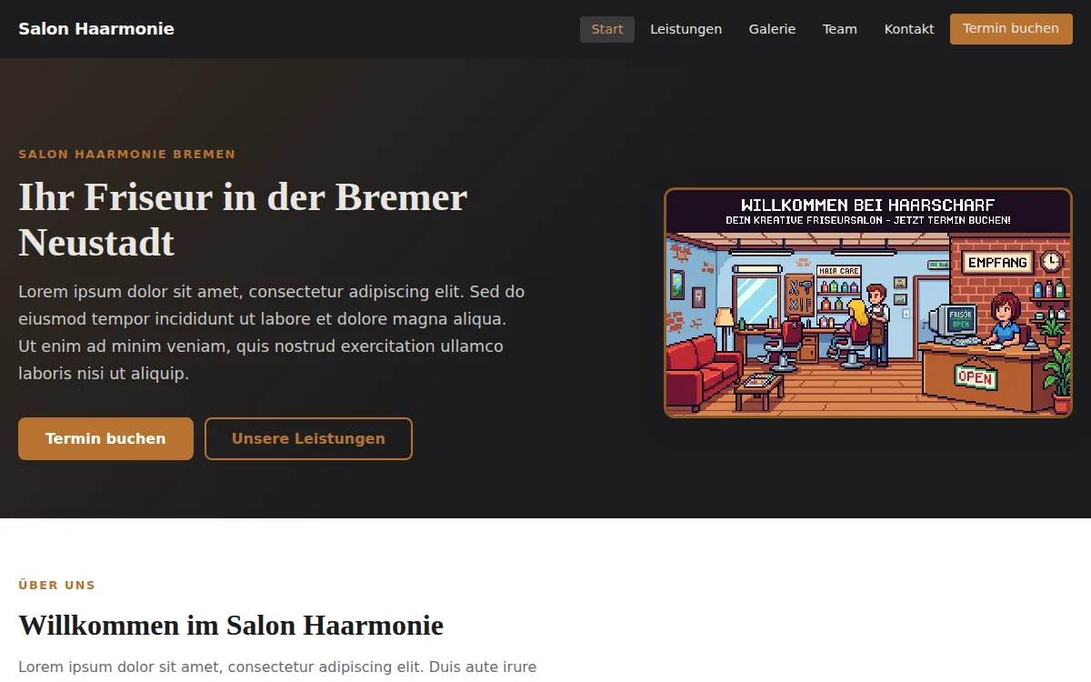 Screenshot: Salon Haarmonie