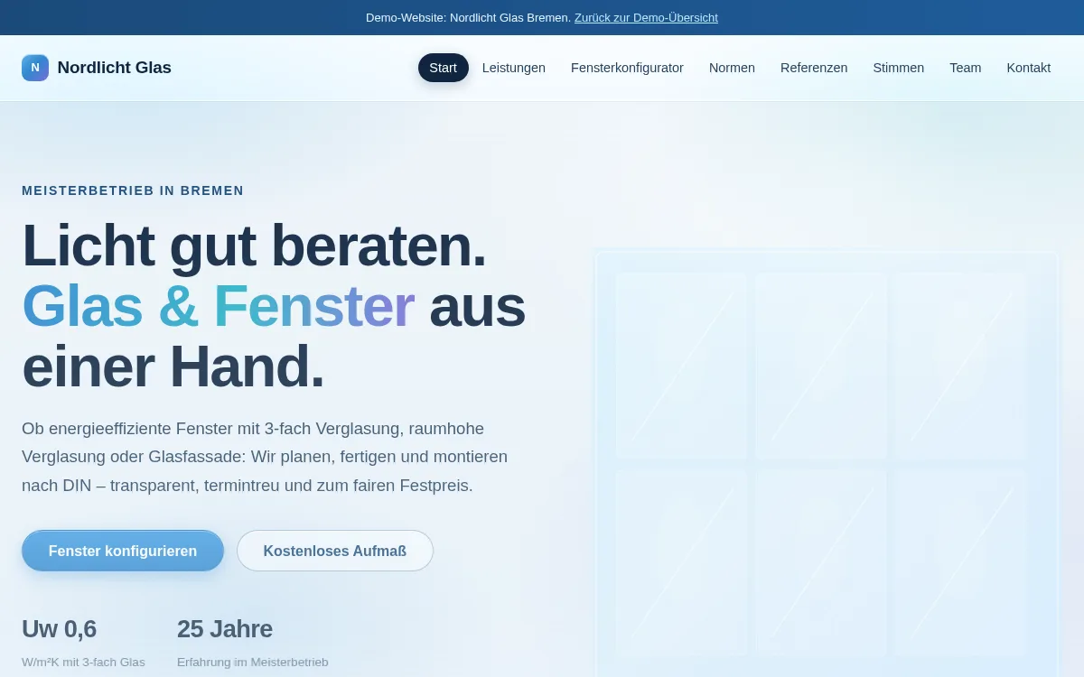 Screenshot: Nordlicht Glas