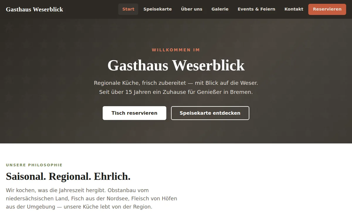 Screenshot: Gasthaus Weserblick